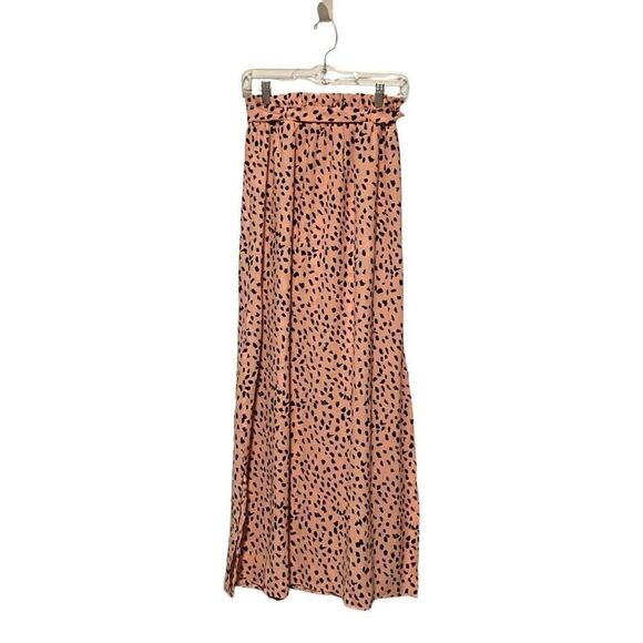 Mainstrip Leopard Print Tie Waist flowy maxi skirt Size Small - Picture 3 of 6